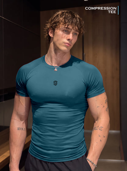 Compression Half Sleeves Tshirt - Blue
