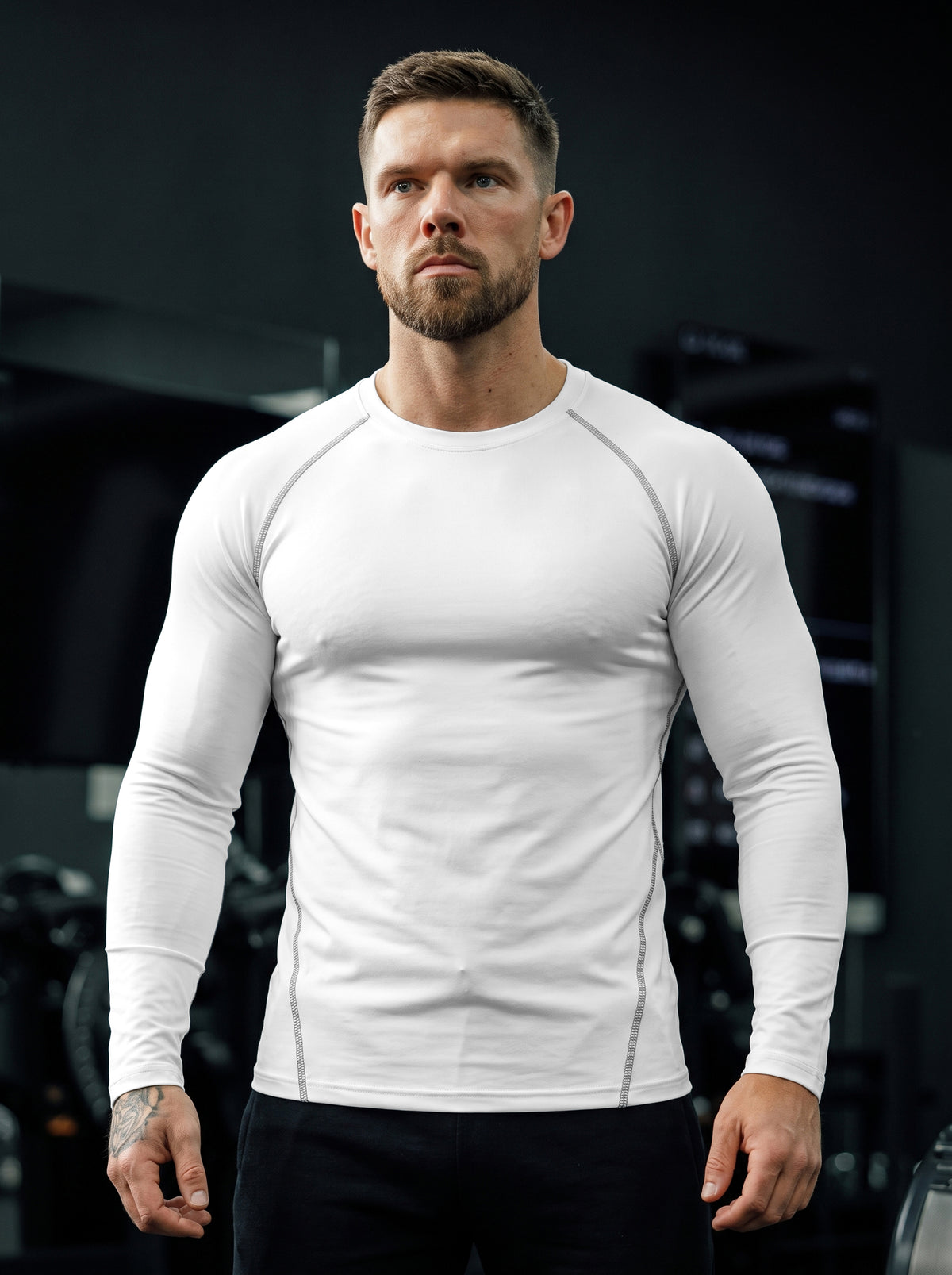 Men’s Performance Long Sleeve Compression T-Shirt – White