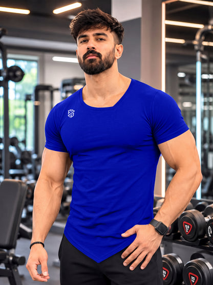 Men's Royal Blue Muscle-Fit Gym T-Shirt
