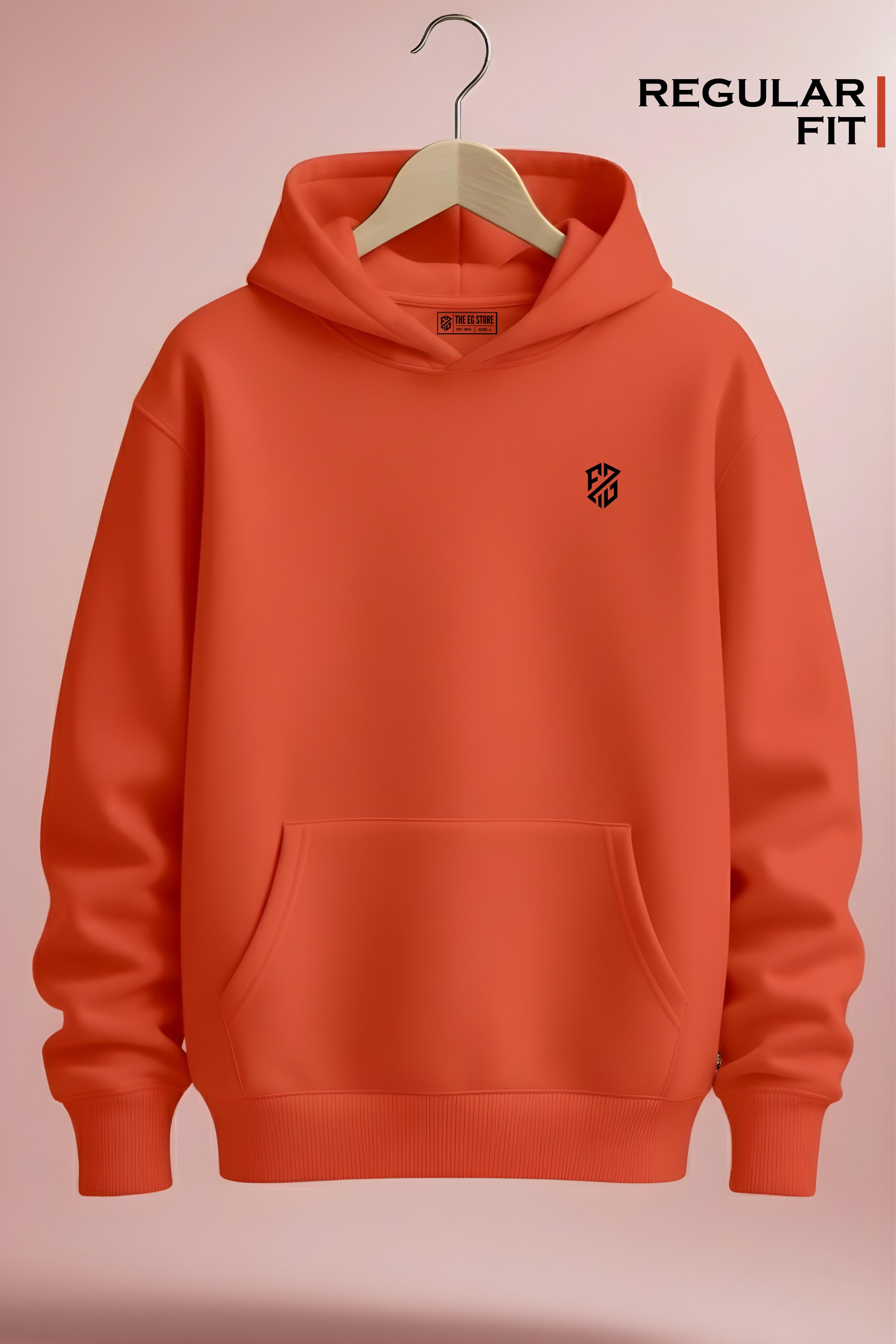Premium Rust Orange Hoodie: Regular Fit Comfort