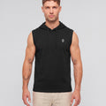 Men's Premium Black Sleeveless Hooded T-Shirt | Casual Slim Fit Gym & Streetwear Vest