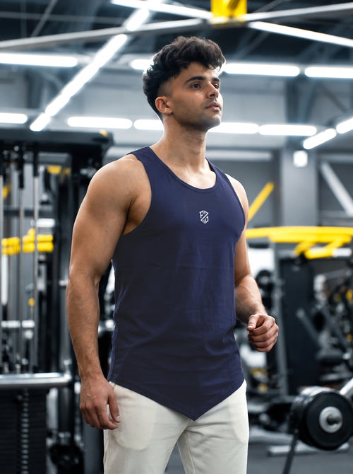 Men’s Performance Gym Tank Top – Navy Blue