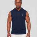 Men's Premium Navy Blue Sleeveless Hooded T-Shirt | Slim Fit Gym Wear & Casual Streetwear Vest