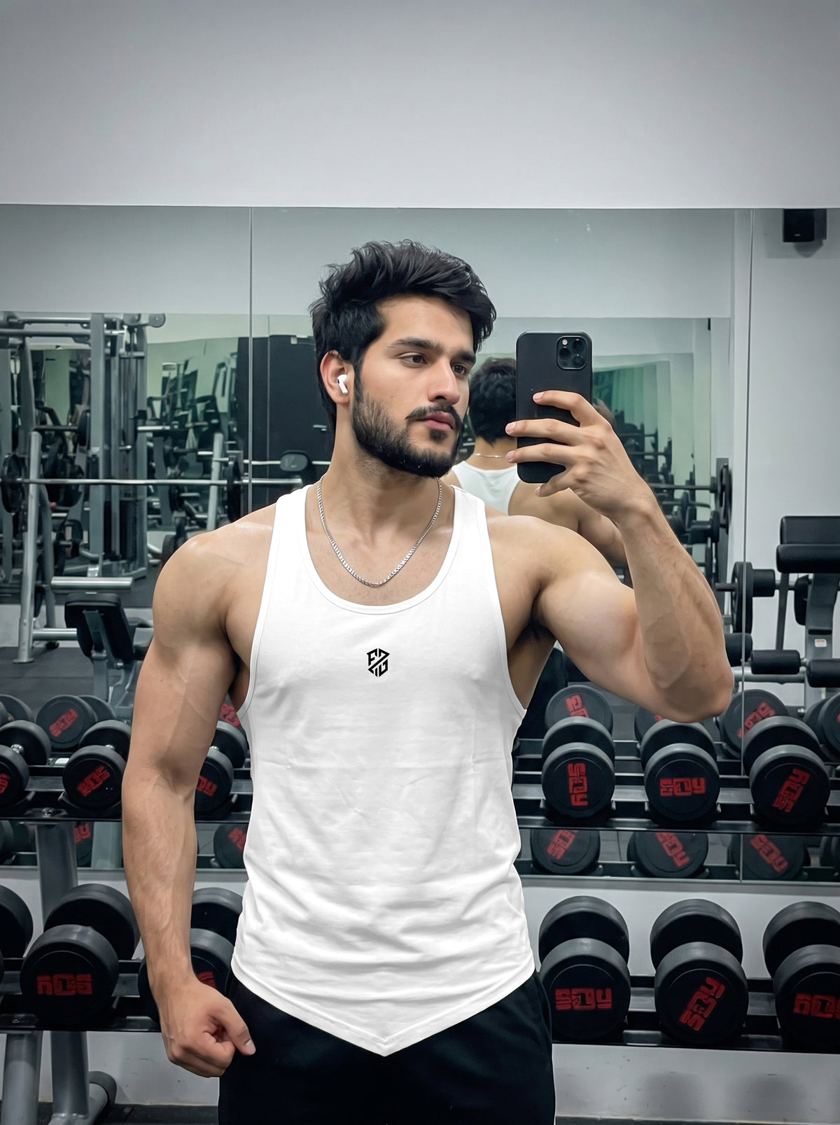 Men’s Performance Gym Tank Top – Classic White