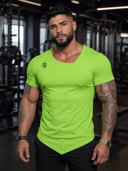 Men's Kiwi Green Muscle-Fit Gym T-Shirt