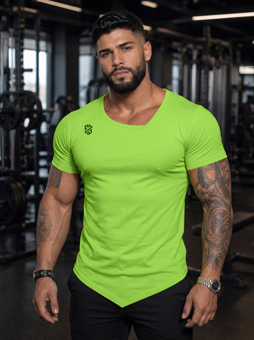 Men's Kiwi Green Muscle-Fit Gym T-Shirt