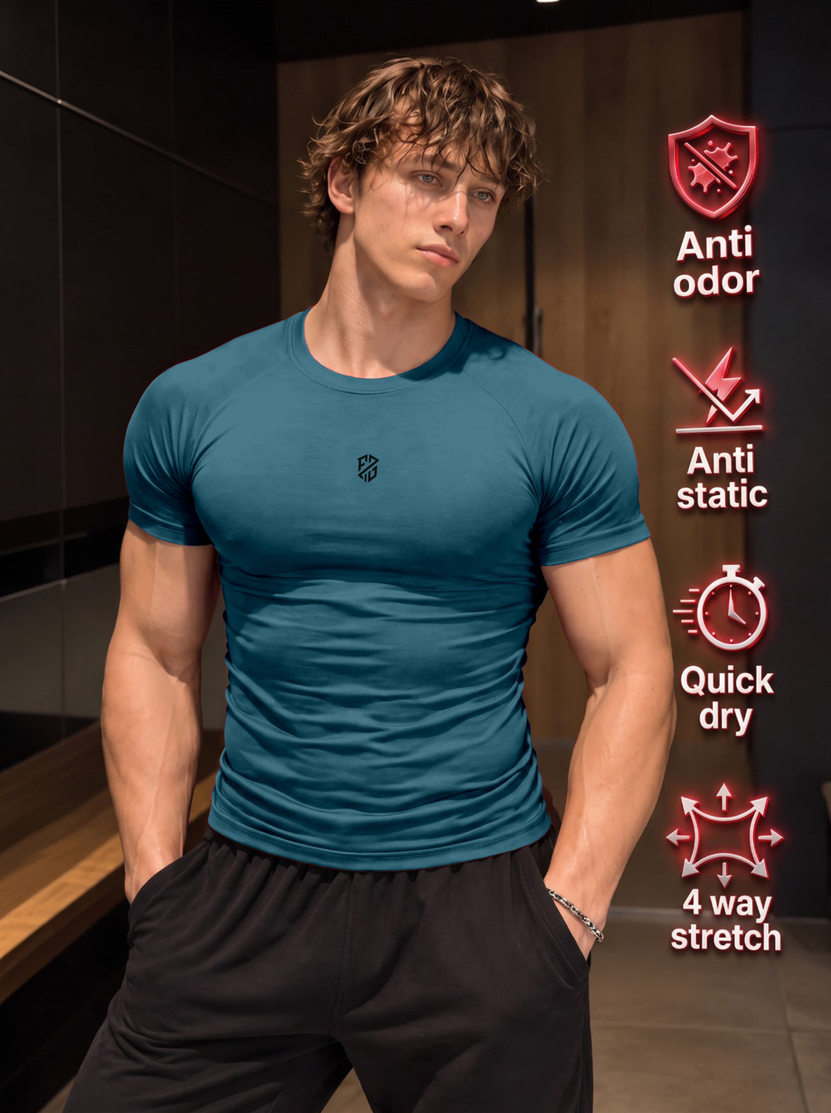 Compression Half Sleeves Tshirt - Blue