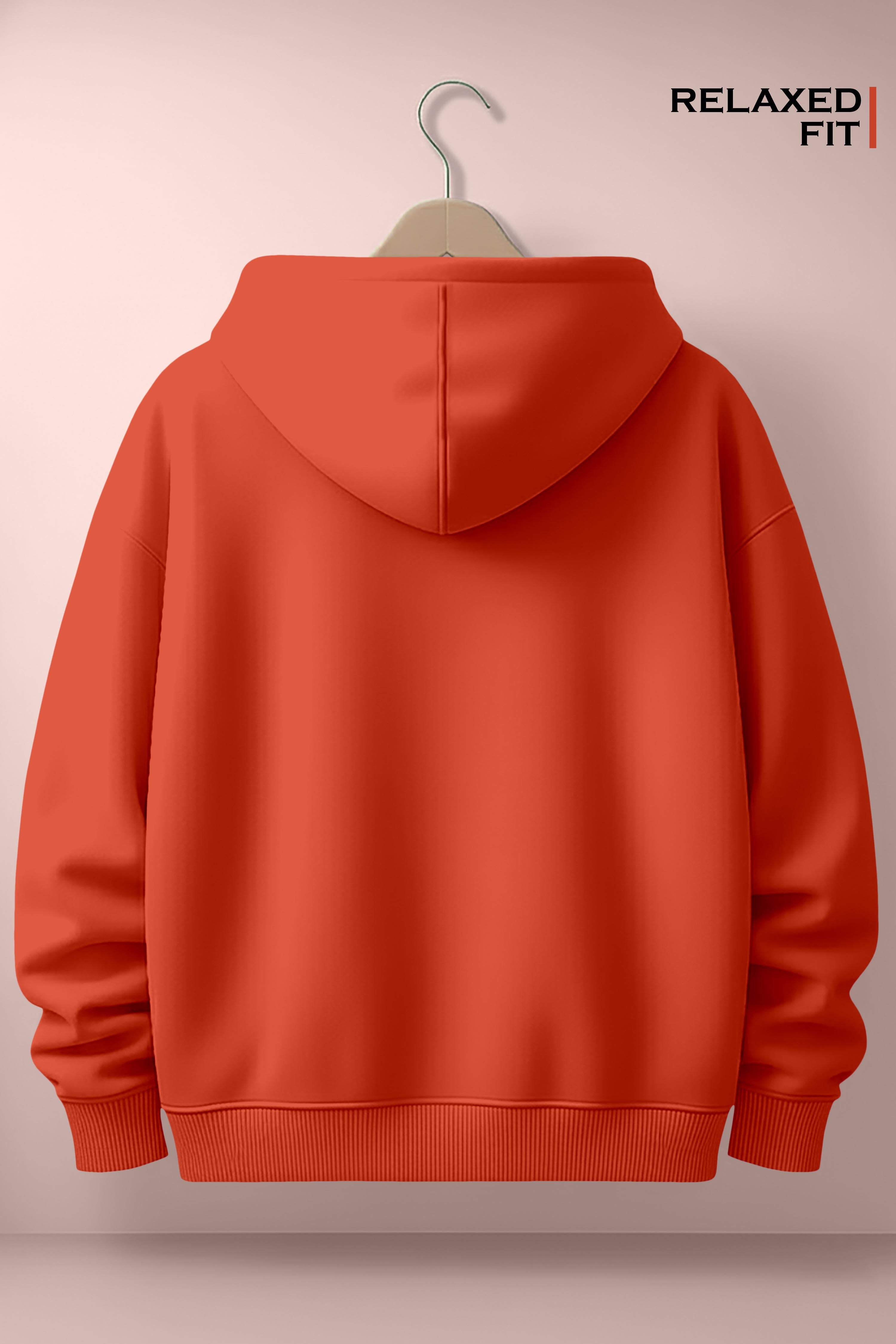 Premium Orange Zip-Up Jacket: Relaxed Fit Streetwear