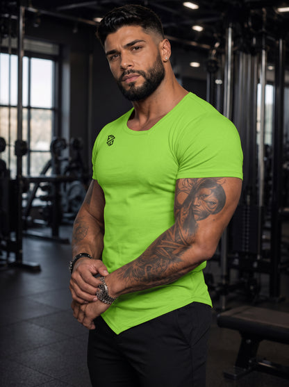 Men's Kiwi Green Muscle-Fit Gym T-Shirt