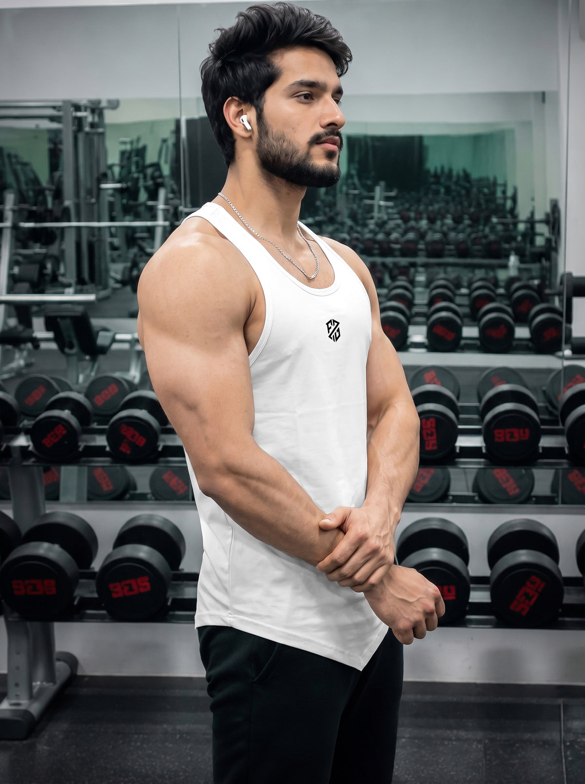 Men’s Performance Gym Tank Top – Classic White