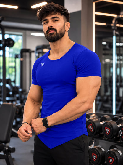 Men's Royal Blue Muscle-Fit Gym T-Shirt