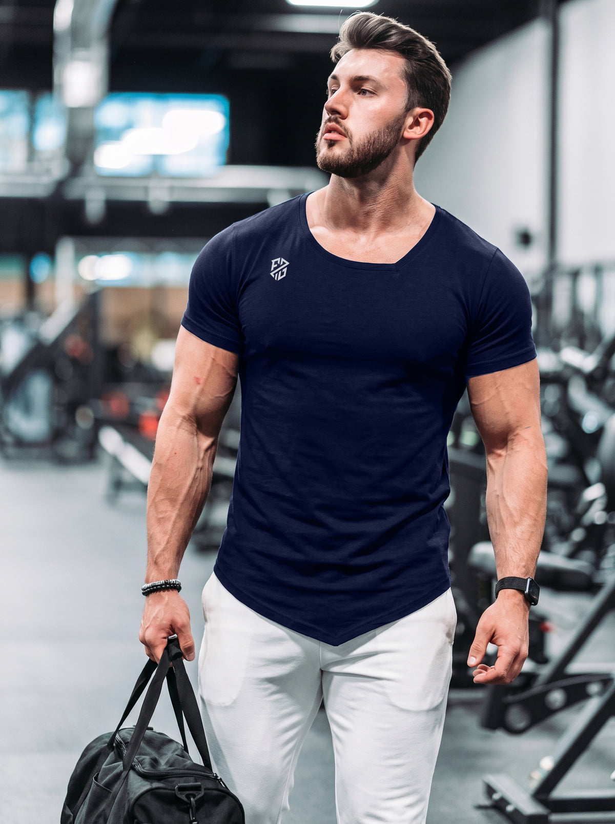 Men's Navy Blue Gym T-Shirt