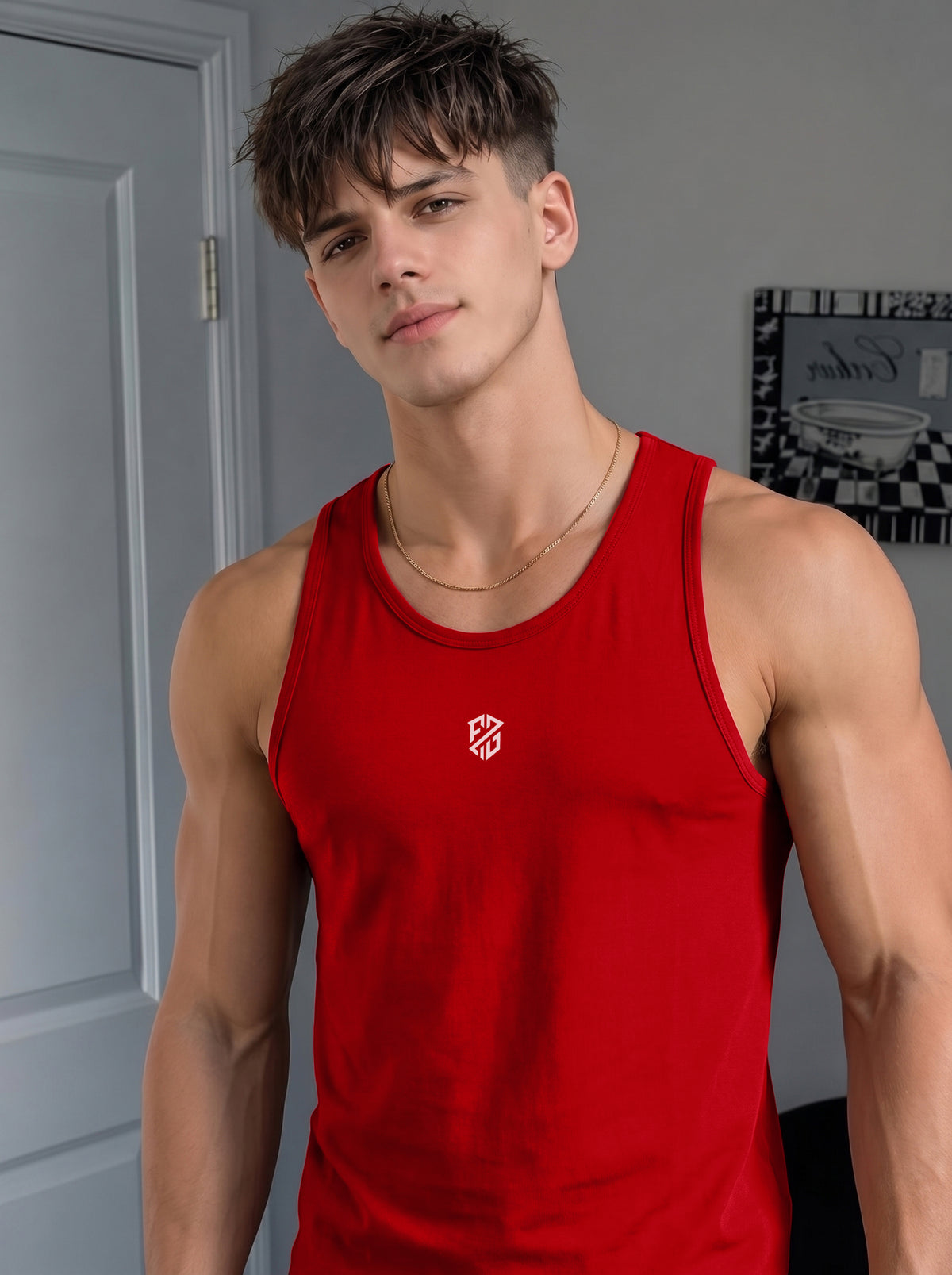 Men’s Performance Gym Tank Top – Crimson Red