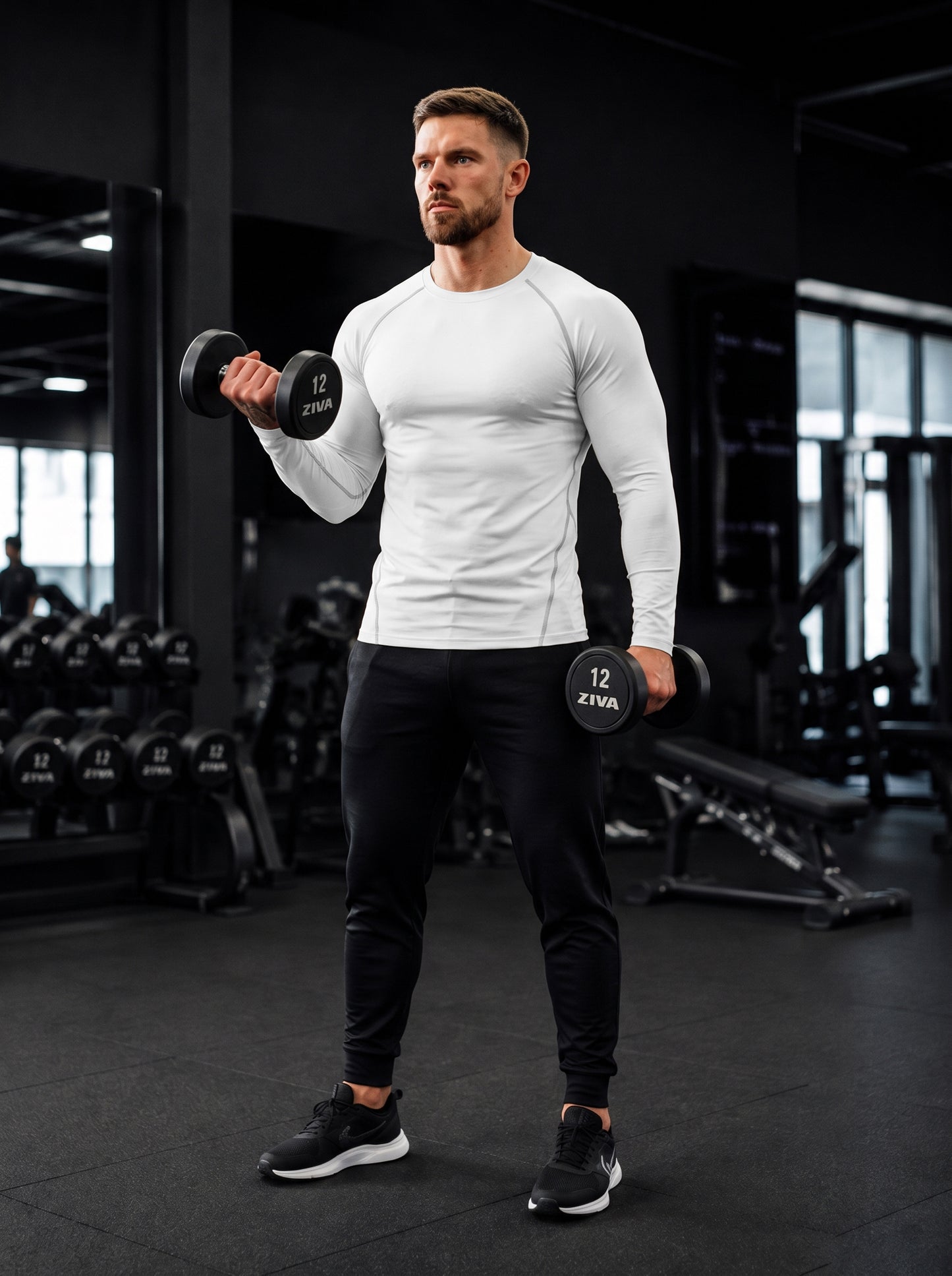 Men’s Performance Long Sleeve Compression T-Shirt – White