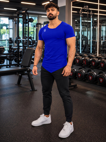Men's Royal Blue Muscle-Fit Gym T-Shirt