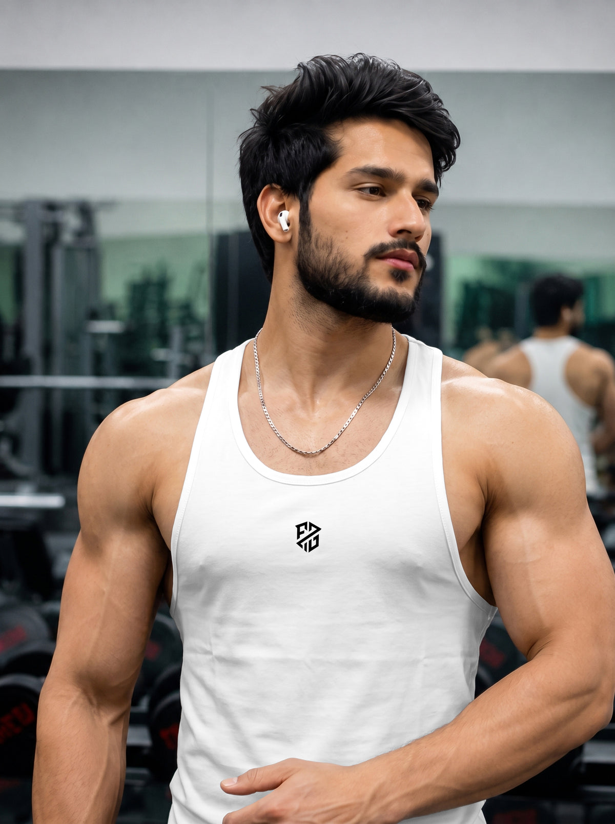Men’s Performance Gym Tank Top – Classic White