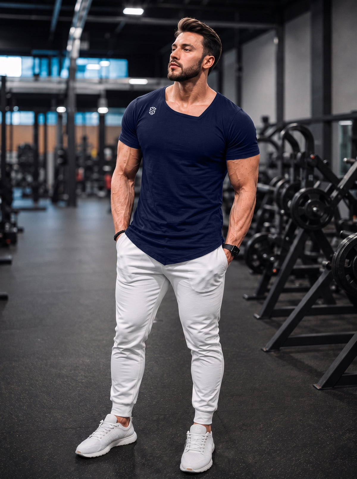 Men's Navy Blue Gym T-Shirt
