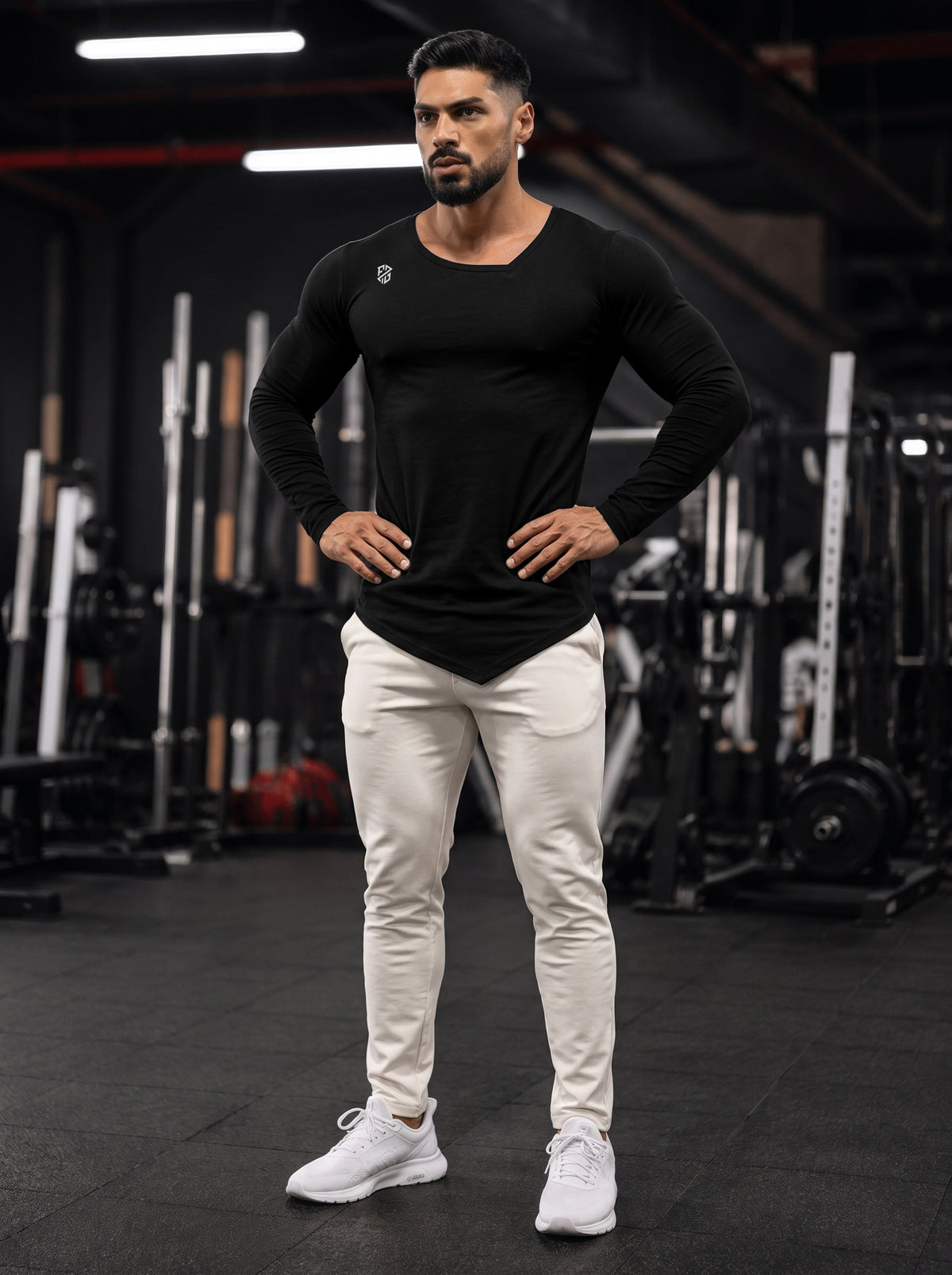 Men's Black Long Sleeve Workout Tee