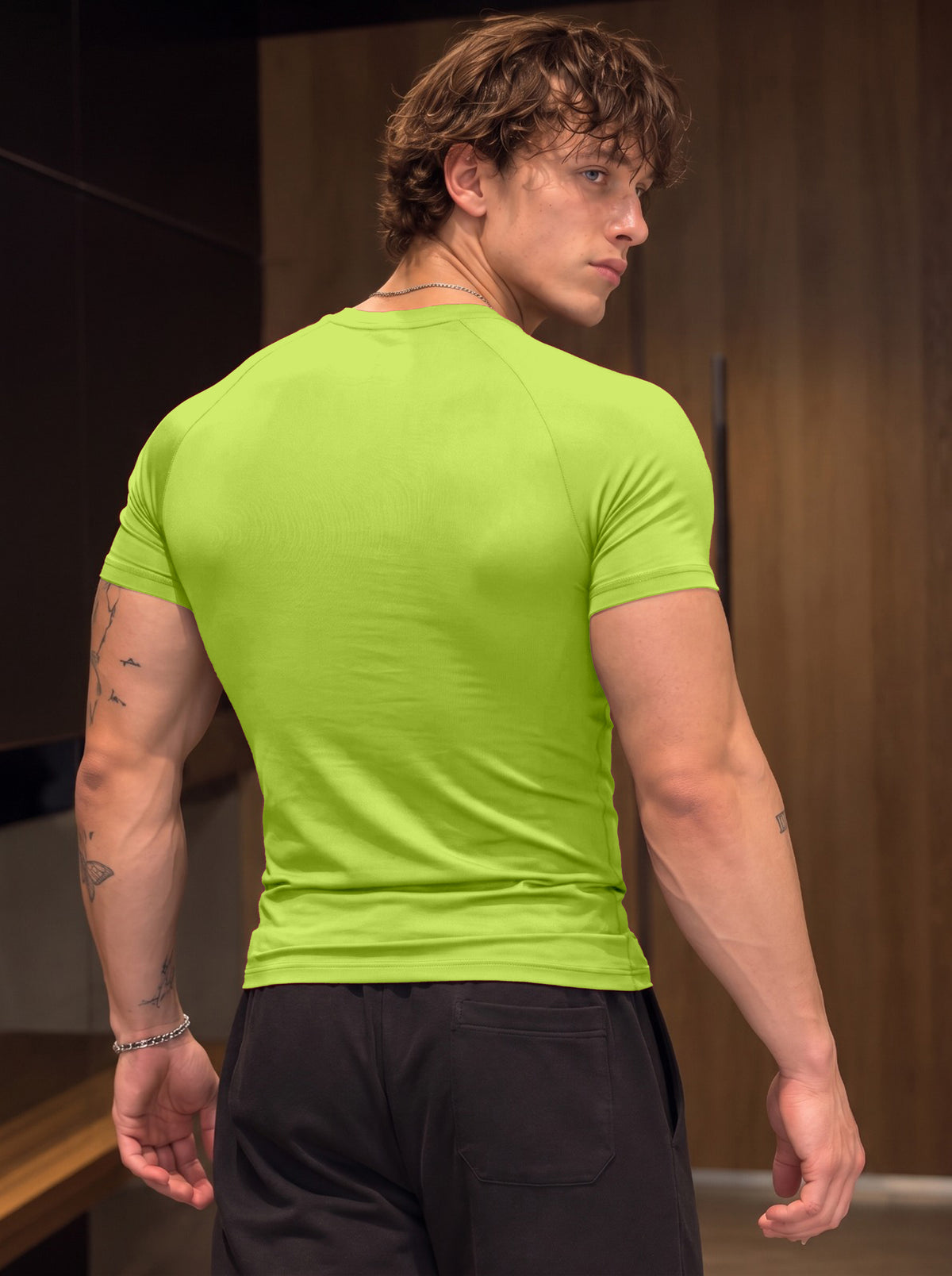 Compression Half Sleeves T shirt - Neon