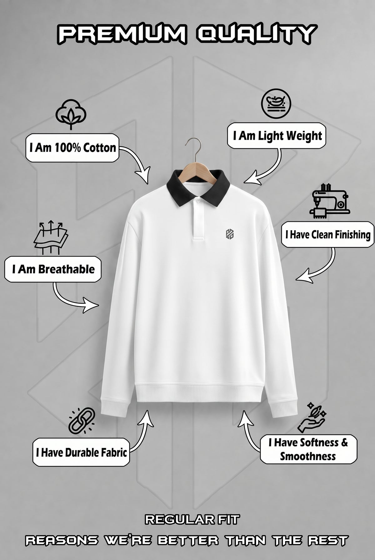 Men’s Full Sleeve Collar Sweatshirt