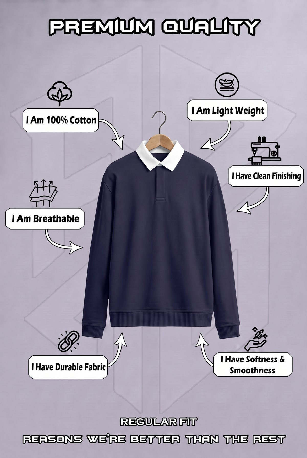 Blue Full Sleeve Sweatshirt for Men