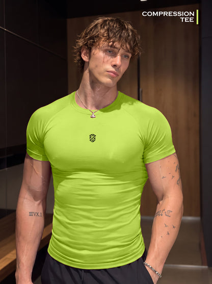 Compression Half Sleeves T shirt - Neon