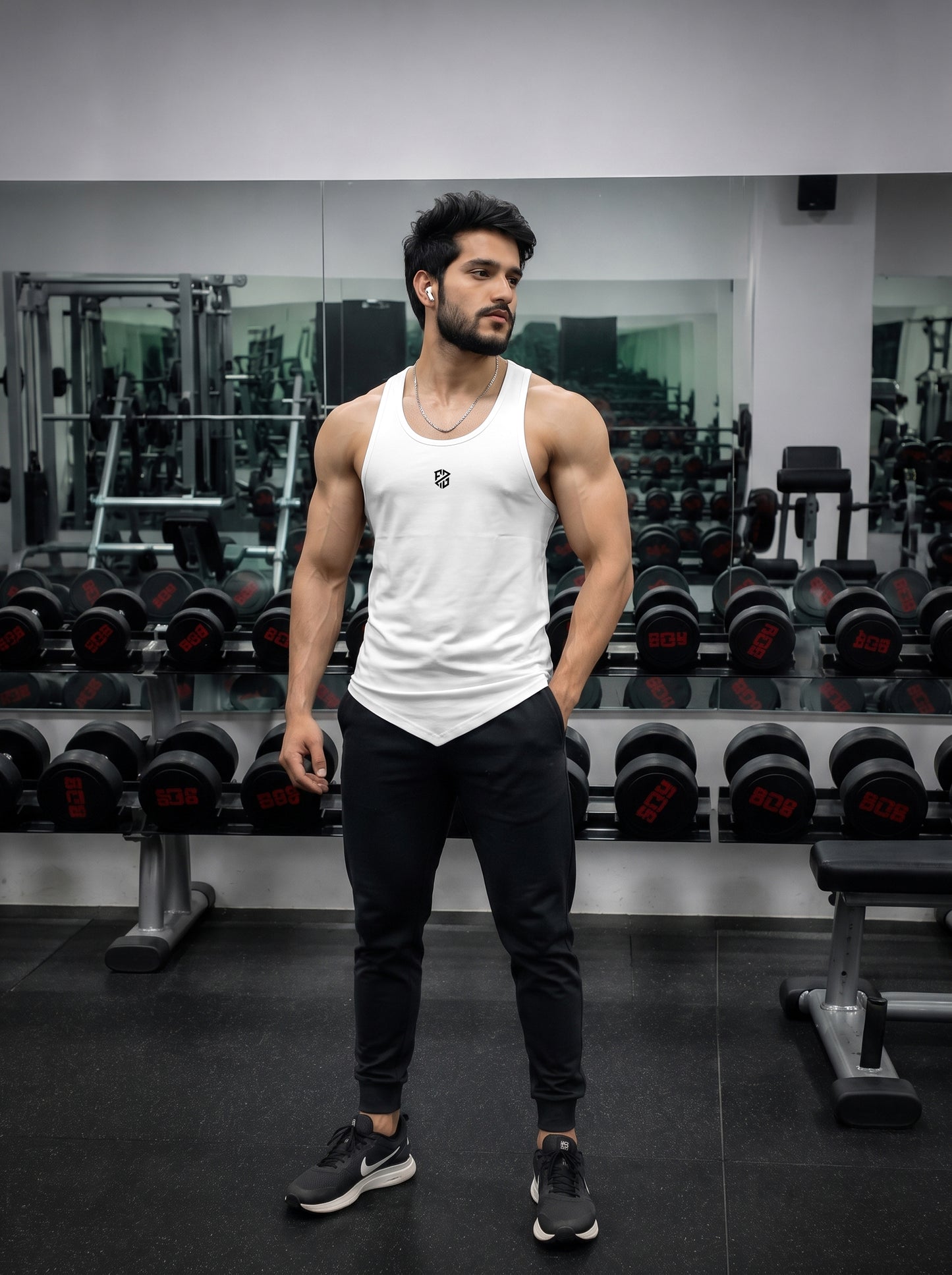 Men’s Performance Gym Tank Top – Classic White