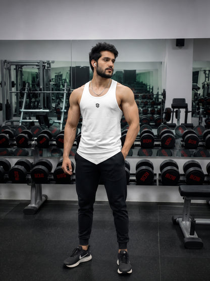 Men’s Performance Gym Tank Top – Classic White