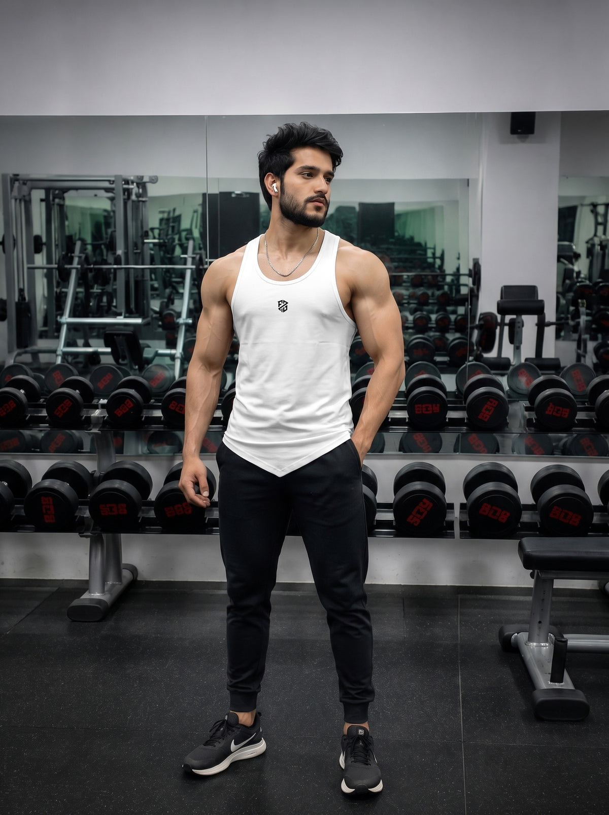 Men’s Performance Gym Tank Top – Classic White