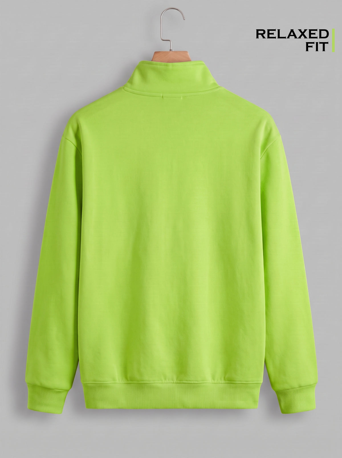 Men's Neon Green Quarter Zip Sweatshirt