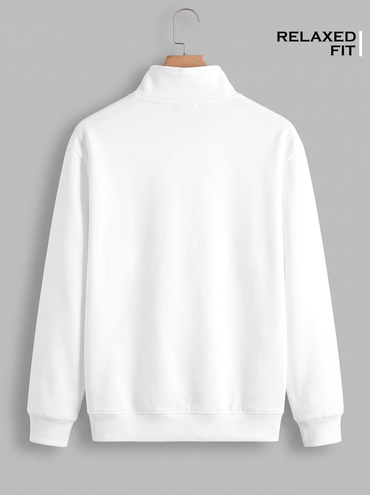 Men's White Quarter Zip Sweatshirt