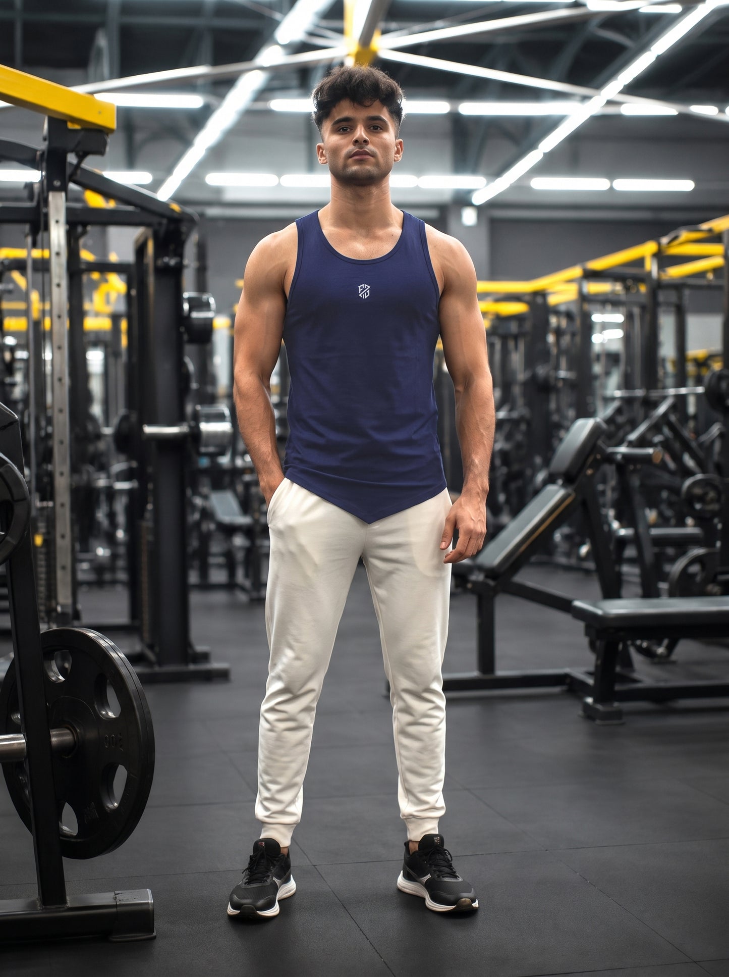 Men’s Performance Gym Tank Top – Navy Blue