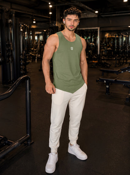 Men’s Performance Gym Tank Top – Light Green