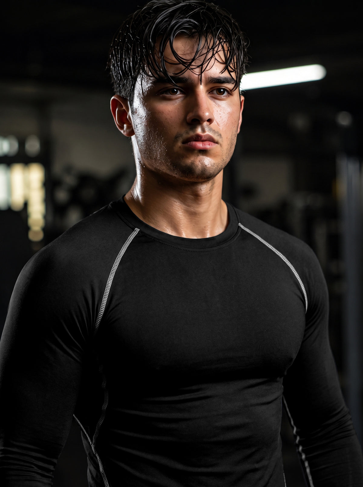 Men’s Performance Long Sleeve Gym T-Shirt – Stealth Black
