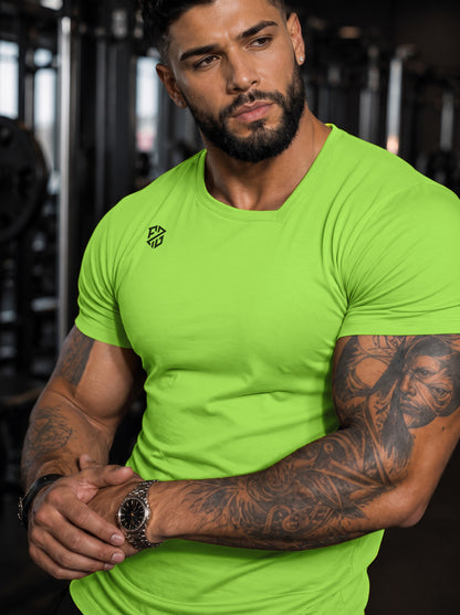 Men's Kiwi Green Muscle-Fit Gym T-Shirt