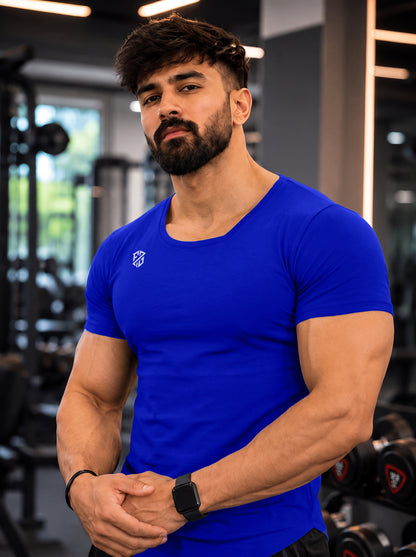 Men's Royal Blue Muscle-Fit Gym T-Shirt