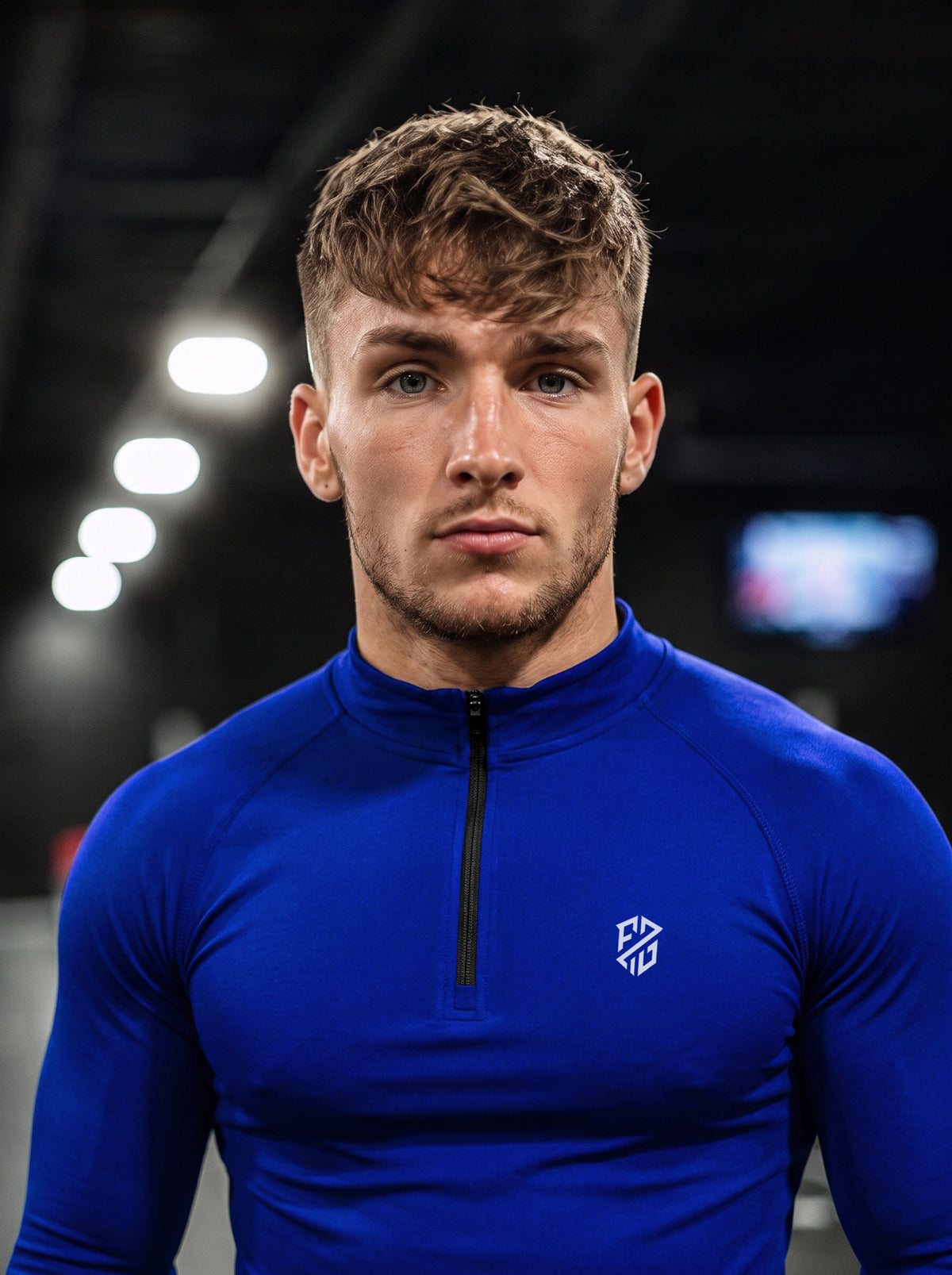 Men’s Performance 1/4 Zip Long Sleeve Gym Pullover – Royal Blue