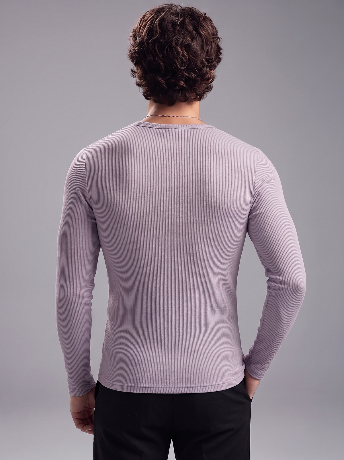 The Pastel Essential – Men’s Soft Lavender Henley