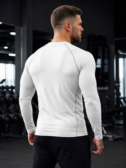 Men’s Performance Long Sleeve Compression T-Shirt – White