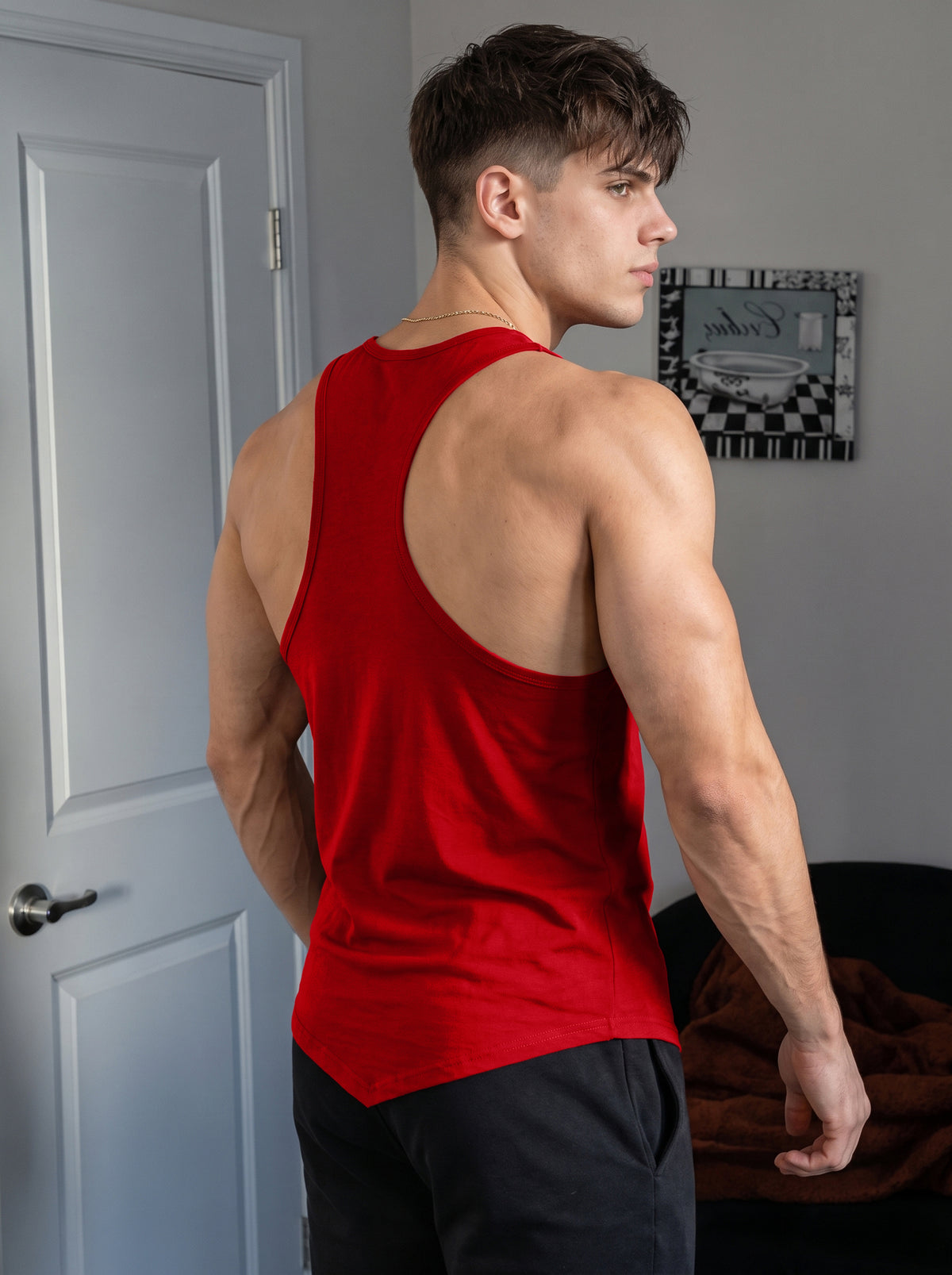 Men’s Performance Gym Tank Top – Crimson Red