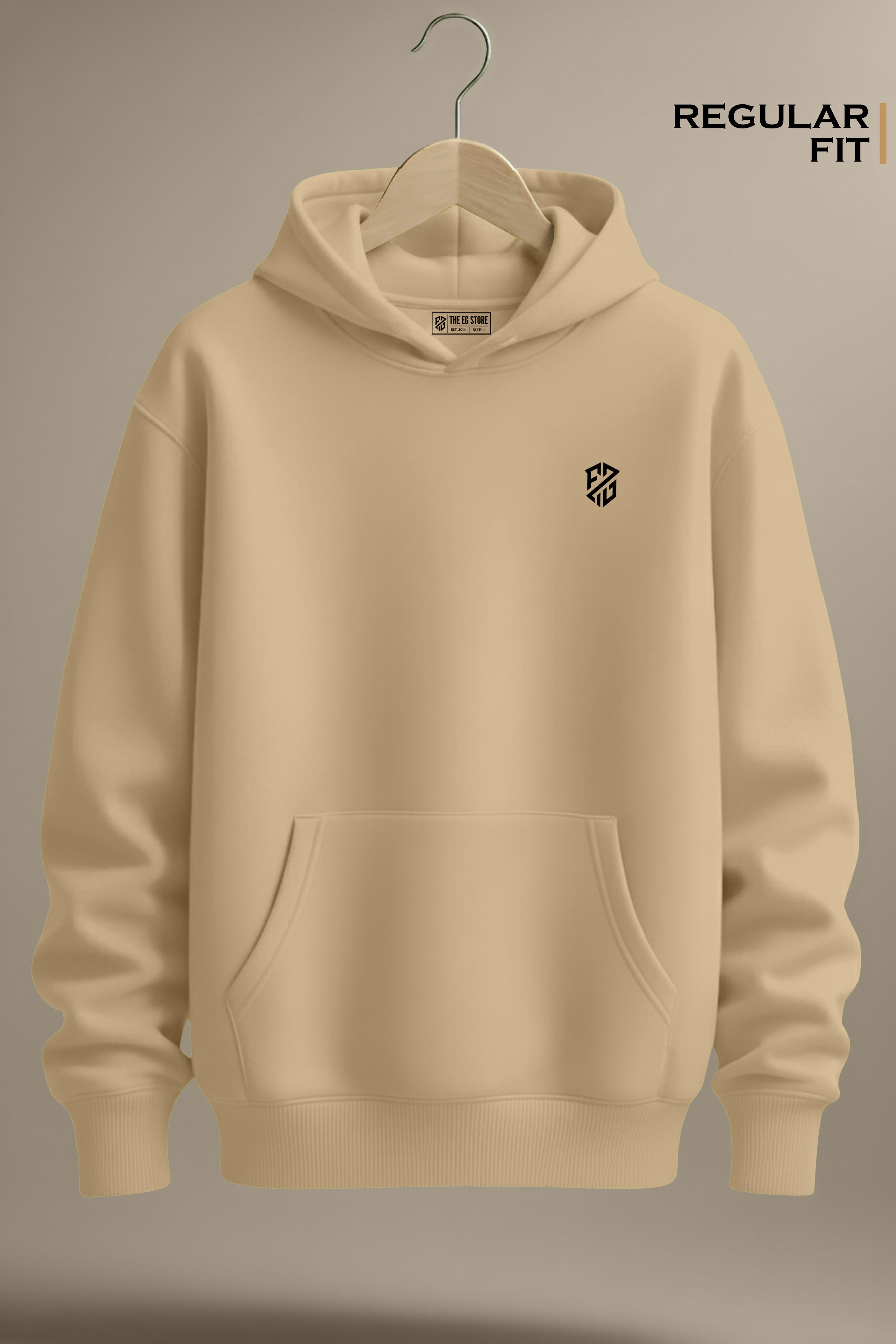 Premium Beige Sand Hoodie: Regular Fit Comfort Style