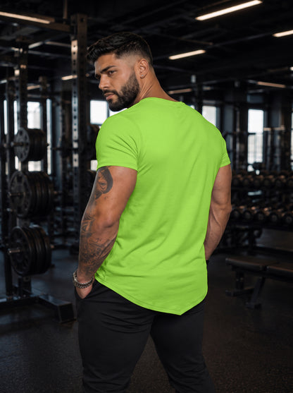 Men's Kiwi Green Muscle-Fit Gym T-Shirt