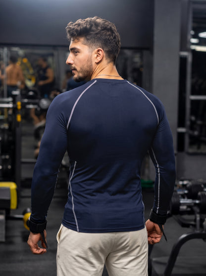 Men’s Performance Long Sleeve Gym T-Shirt – Navy Blue