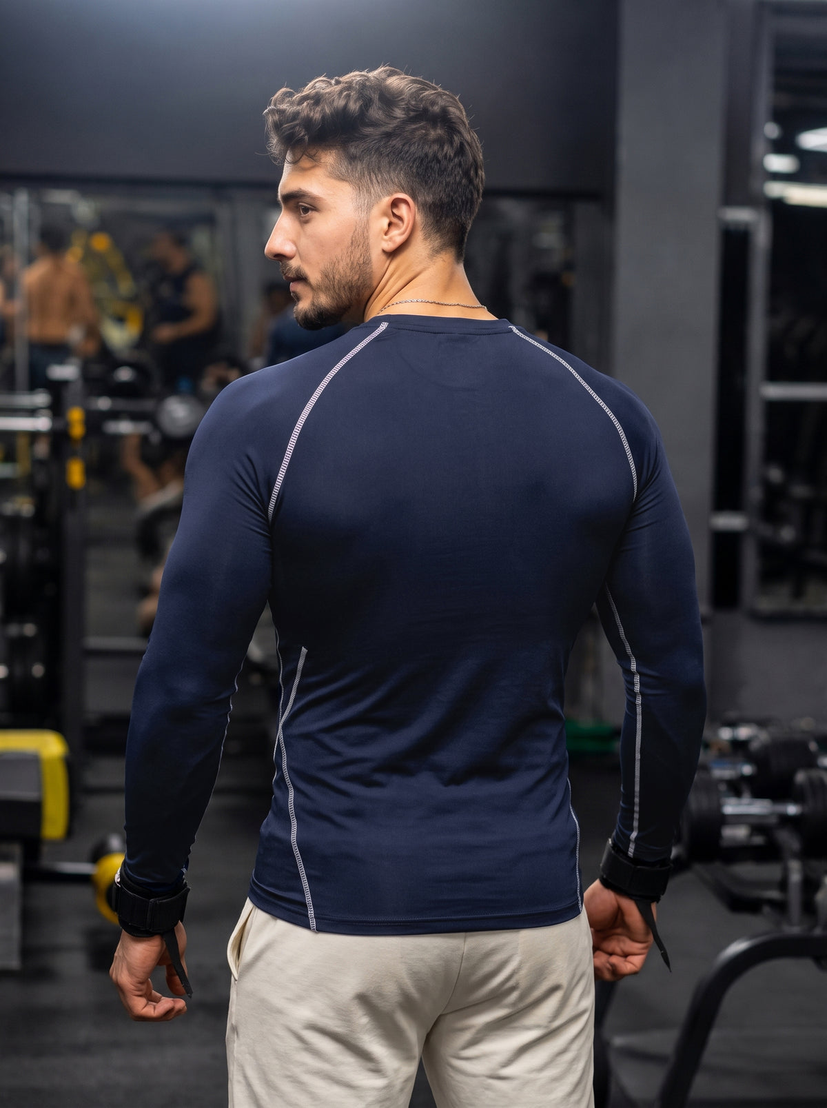 Men’s Performance Long Sleeve Gym T-Shirt – Navy Blue