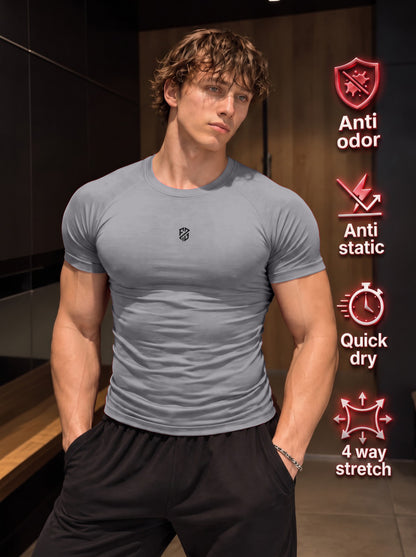 Compression Half Sleeves T shirt - Grey