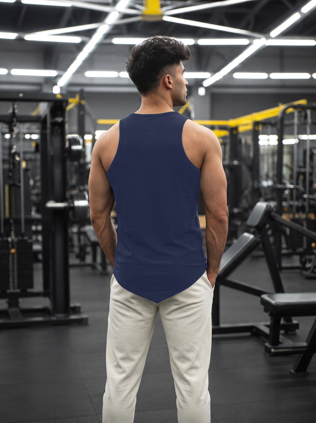 Men’s Performance Gym Tank Top – Navy Blue