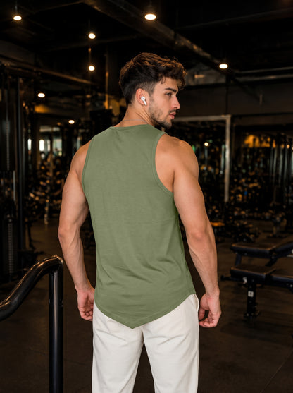 Men’s Performance Gym Tank Top – Light Green