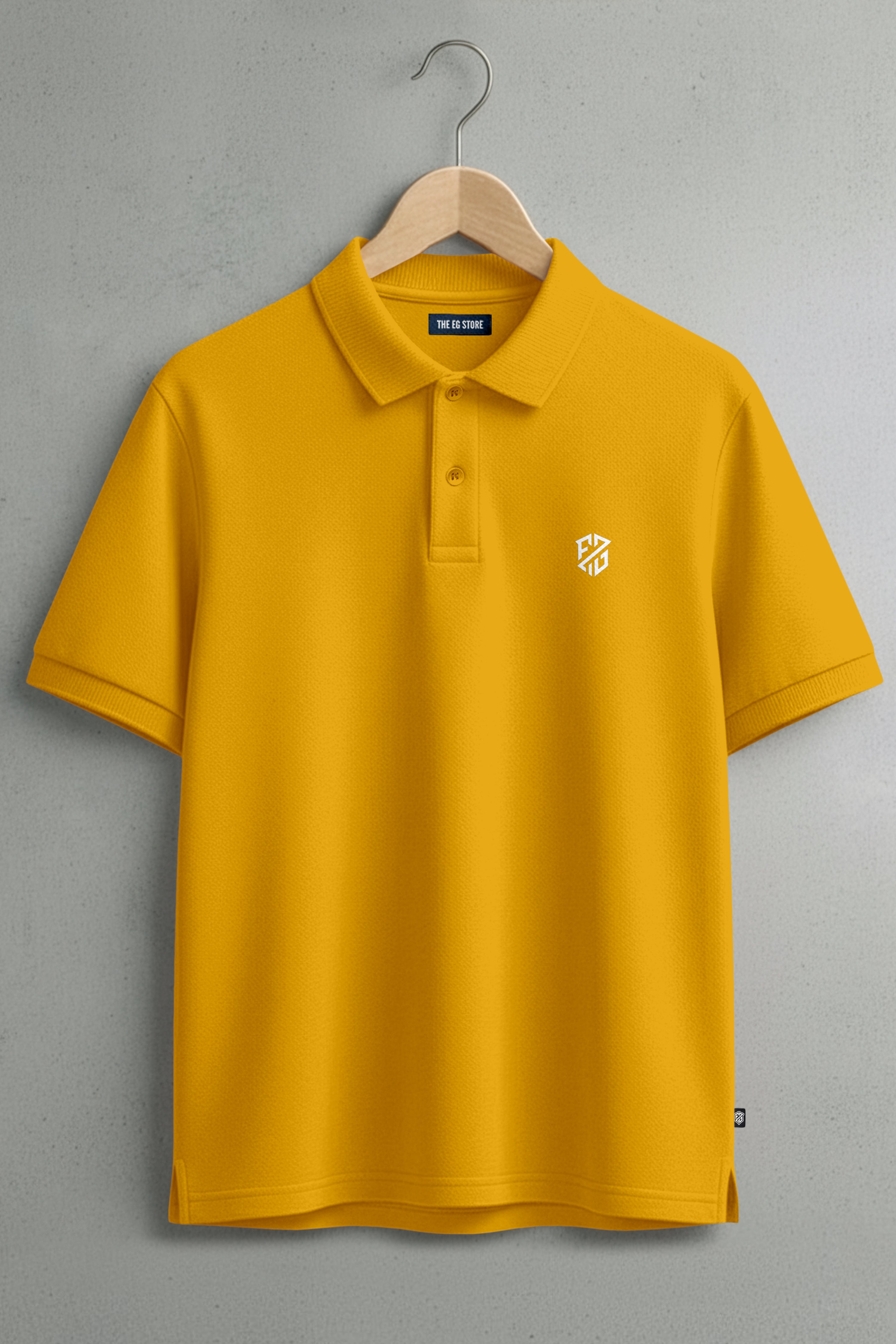 Mustard Yellow Men’s Pique Polo: Summer Cotton Top