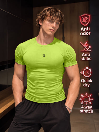Compression Half Sleeves T shirt - Neon