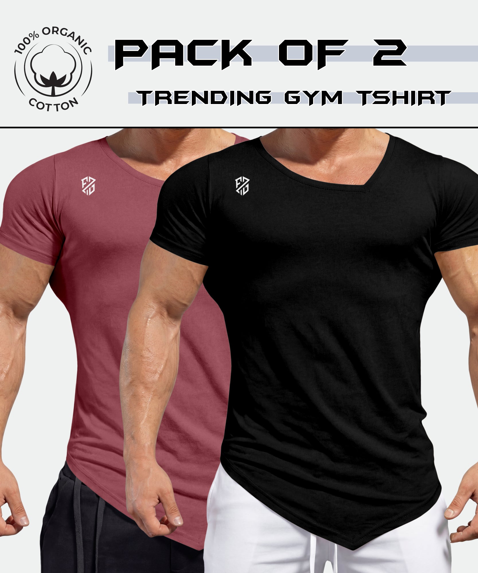Comfort gym tshirts pack of 2 for men workouts